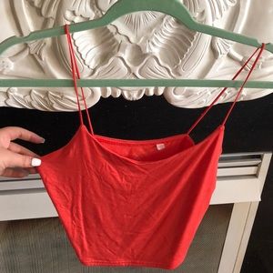 orange crop top